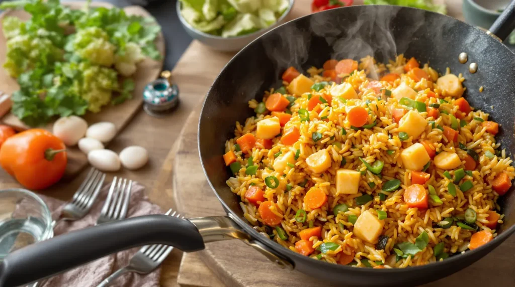 Je prépare ce riz sauté carotte-poireau à la sauce soja dès que j'ai envie d'un dîner healthy express